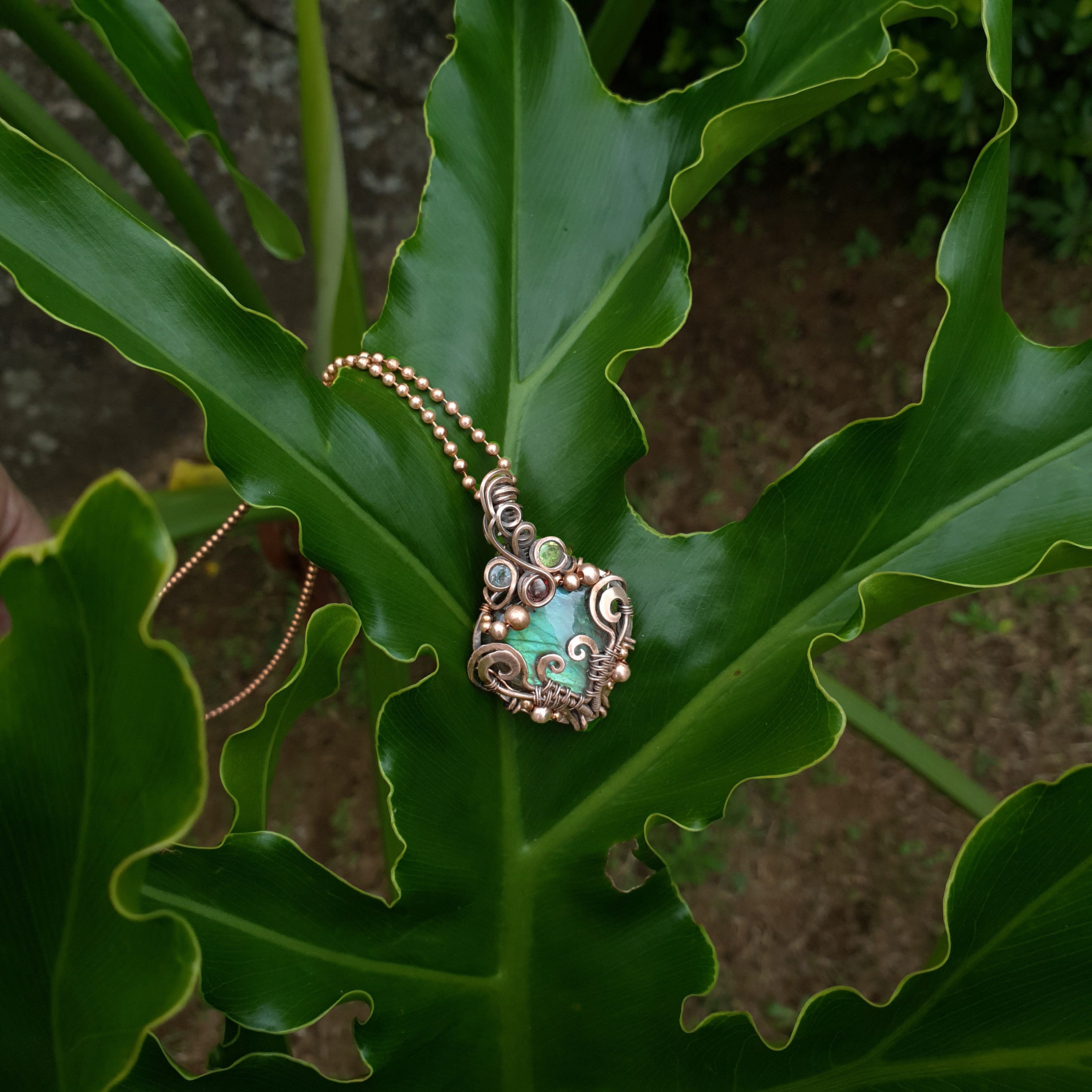 Kit + PDF Tutorial - Wire Wrap 'aqua' Pendant - Wire Weaving Pattern ...