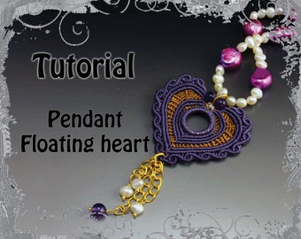 Micro Macrame Floating Heart Pendant Tutorial – Jewelry Making (PDF Pattern)