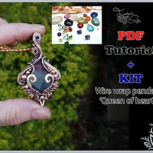 Kit + PDF Anleitung - Drahtgewebe-Anhänger &#39;Herzkönigin&#39; Anhänger - DIY Schmuck