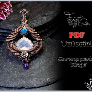 TUTORIAL - &#39;Mirage&#39; Wire wrap pendant tutorial - wire weaving pattern - necklace tutorial - wire pendant