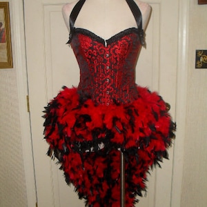 Burlesque Showgirl Dress Mardi Gras Moulin Rouge Style Costume Carnival Feather Birthday Outfit