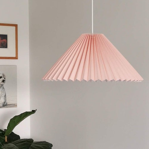 Large Champagne Pink Linen Mix Pleated 