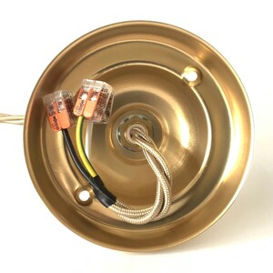 Raw Brass Grounded E26 Ceiling Pendant Kit: Pale Gold Twisted Cord, 120V image 6