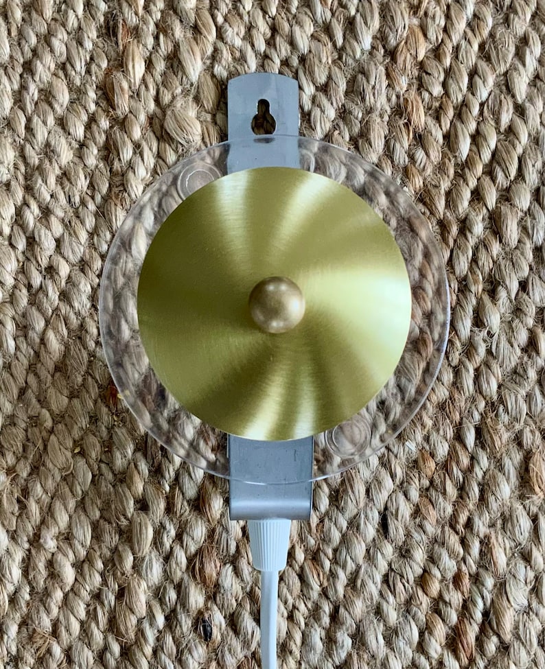 240V E14 Danish designed rosette wall light, choice of shade fabric and size/diameter. Solid brass centre finial. image 10