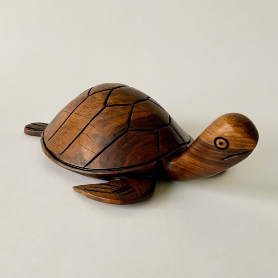 Mid-century Solid Rosewood Turtle Sculpture. Wood Carved Art. - Etsy