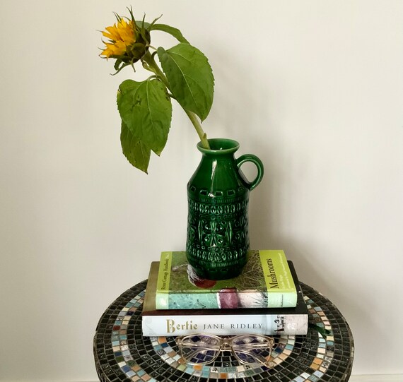 オリーブグリーン 花瓶 水差し レトロ 驚きの破格値，爆買い