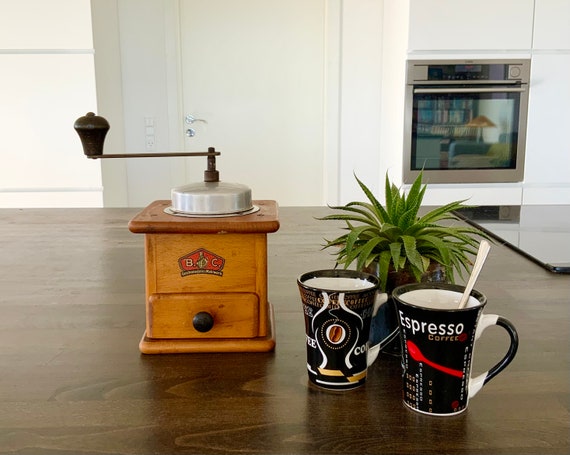 ドイツ ヴィンテージ Alexanderwerk 木製コーヒーミル 実働 白×赤