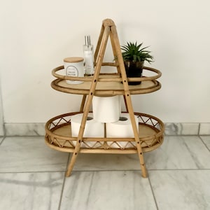 1960s retro bamboo tray table / side table / storage. image 2