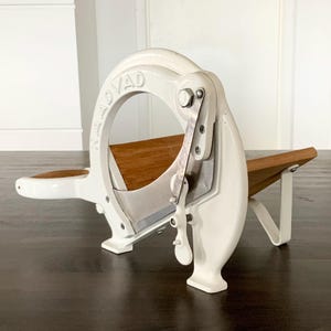 White Danish Raadvad bread slicer / vegetable cutter. Made in Denmark.
