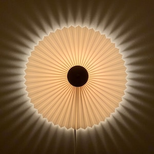 240V E14 Danish designed rosette wall light, choice of shade fabric and size/diameter. Solid brass centre finial. image 7