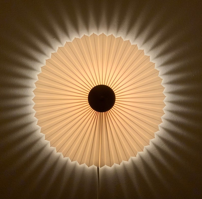 240V E14 Danish designed rosette wall light, choice of shade fabric and size/diameter. Solid brass centre finial. image 7