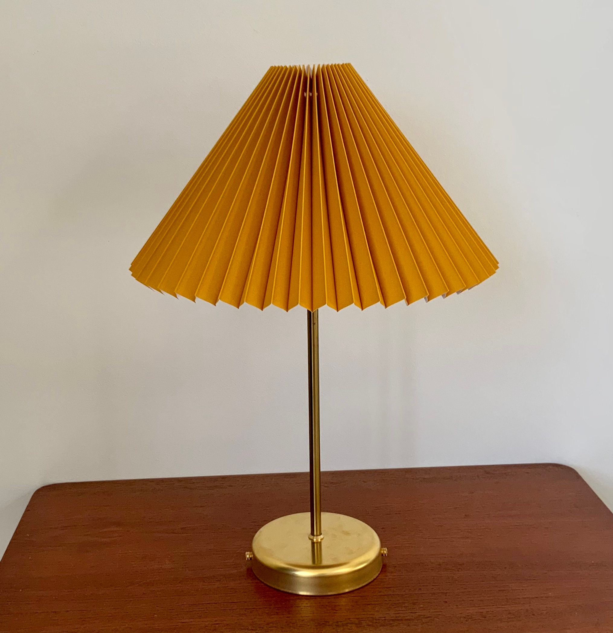 Yellow online pleated lampshade