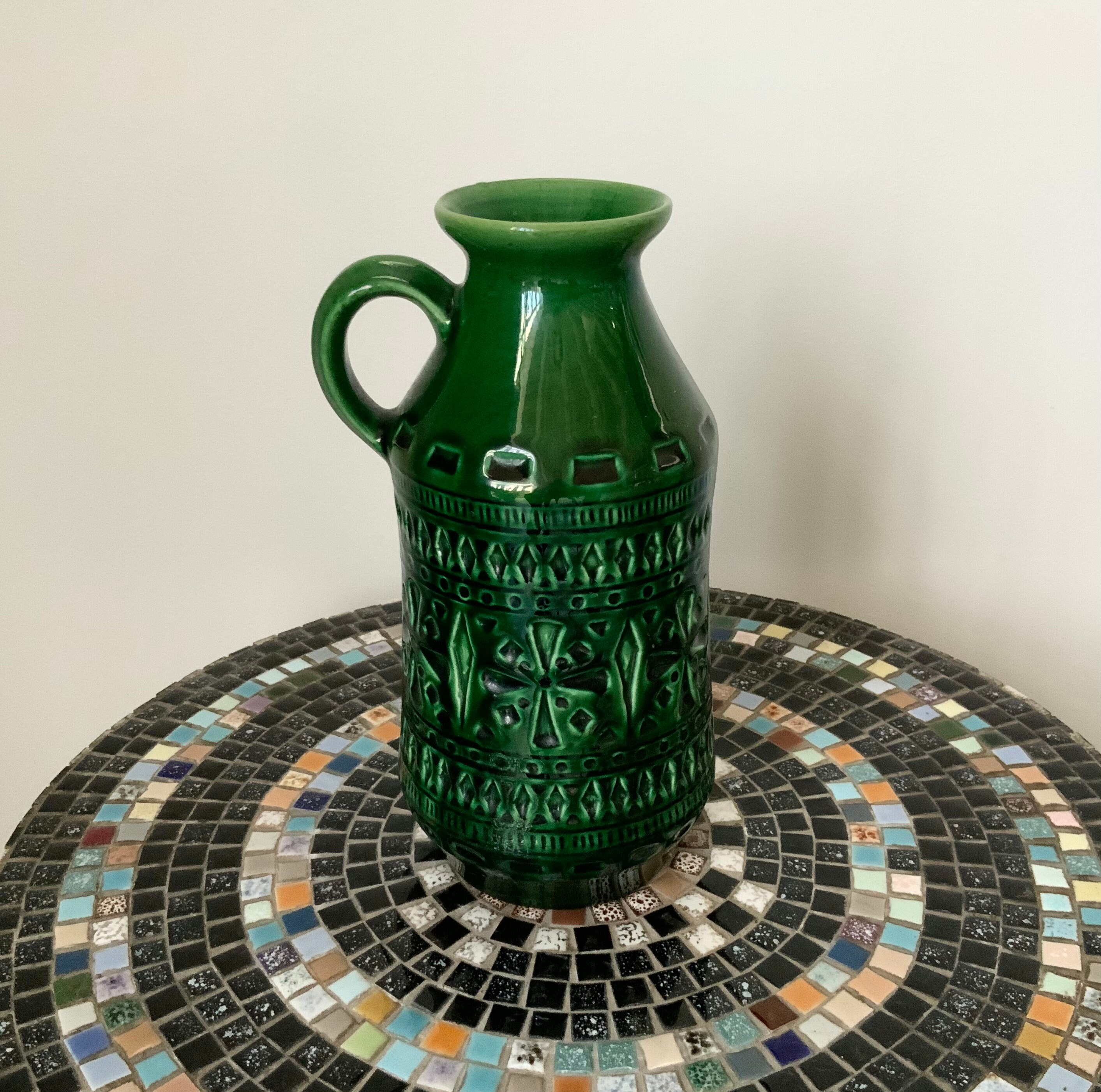 青緑色の陶器製花瓶　GERMANY 青磁 青緑色の陶器製花瓶 錫雲？ - メルカリ