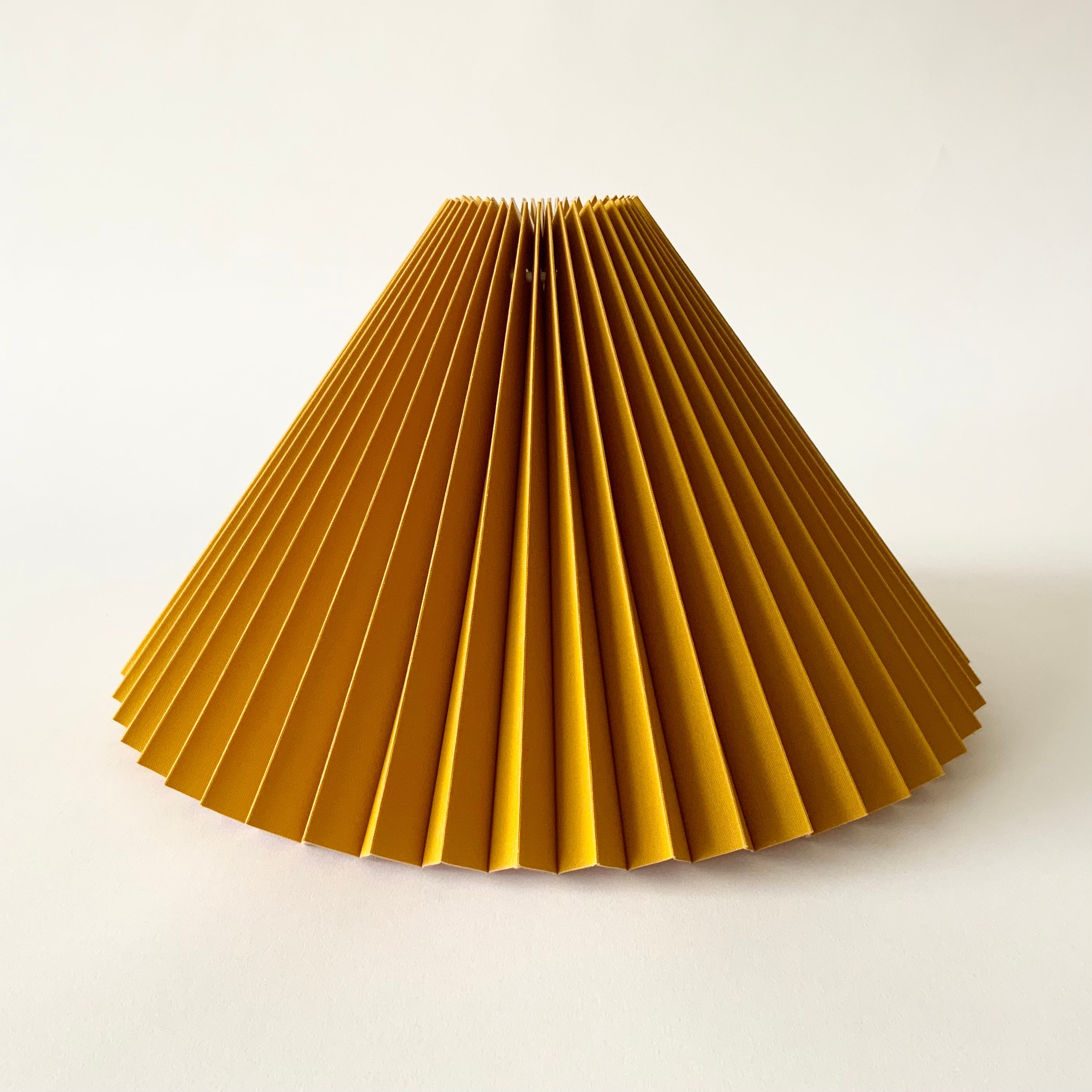 Clip on Shade Ochre Yellow Linen Pleated Lampshade Available