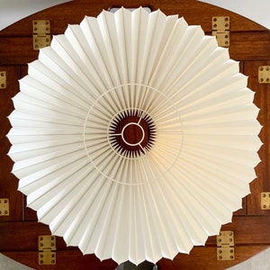 Hanging shade: Cream linen MEDIUM EASTERN style pleated pendant / hanging shade, available in several sizes. Danish design. image 4