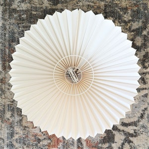 Clip on shade: Cream linen, pleated lampshade, available in two styles, for table lamps/wall lights. Danish designed. image 6