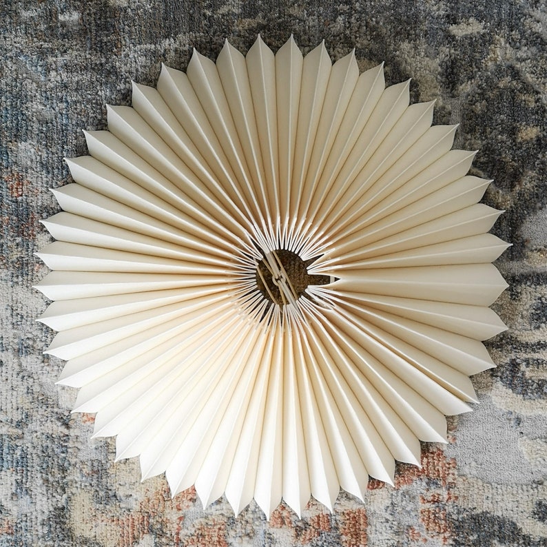 Clip on shade: Cream linen, pleated lampshade, available in two styles, for table lamps/wall lights. Danish designed. image 5