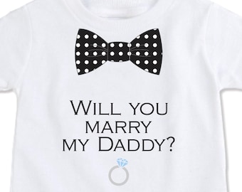 proposal shirt for kids, will you marry my daddy shirt proposal idea, bow tie kids wedding shirt, proposal gift for kids, engagement (EX473)