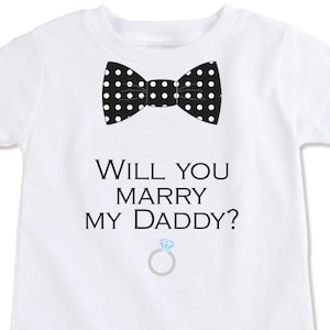 proposal shirt for kids, will you marry my daddy shirt proposal idea, bow tie kids wedding shirt, proposal gift for kids, engagement (EX473)