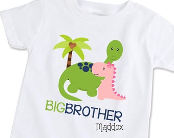 Big Brother Shirt Pregnancy announcement Big brother shirt boys dinosaur shirt Birth Announcement gift for kids, big brother gift (EX 296a)