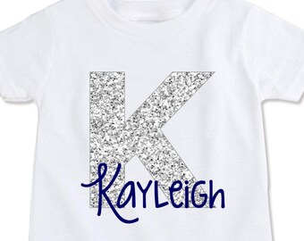 Girls name shirt personalized Gift, Tween Girl Gifts, Toddler Clothes, Girls Birthday Gift, Girls Glitter, Customized FAUX Glitter (EX 354)
