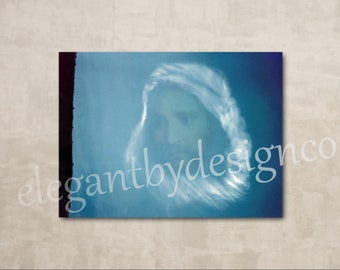 Hoffman’s Head of Christ inside Mysterious Cloud 1963 Poster Print, Christian artwork, religious gift, Picture of Christ, pastor gift idea