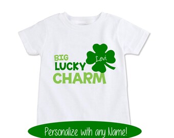 St Patricks Day Shirt, Big Brother, St Pattys Day Shirt, Personalized Kids, Toddler Gift, Baby Bodysuit Toddlers Custom Name shirt  (EX 202)