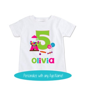 Candy Birthday Shirt, Candy Birthday Party, Girls Birthday Shirt, Bubble Gum Birthday Party, Candy Party Shirt, Candy Jar (EX 402)