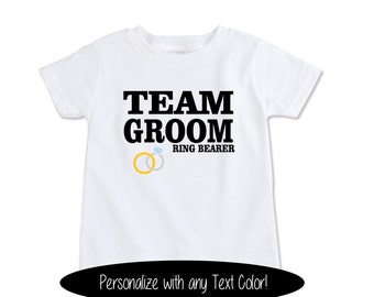 TEAM GROOM Shirt, Ring bearer gift, Wedding rehearsal Shirt for kids, custom wedding gift for boy, ring security outfit shirt, custom(EX 391