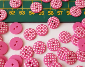 size 18mm novelty various colours and quantity Star buttons with polka dots