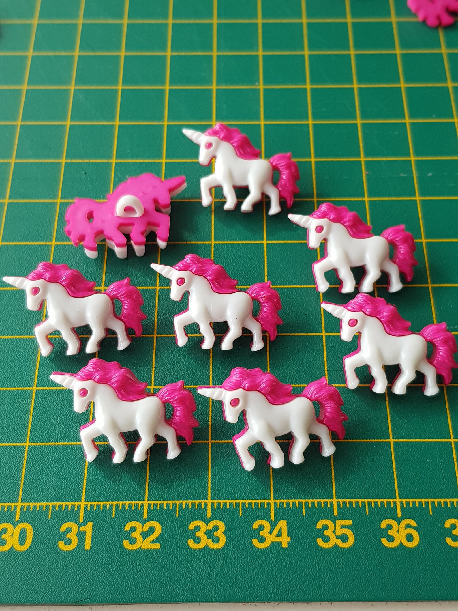 Unicorn Buttons Cute pink white Unicorn button embellishments Etsy