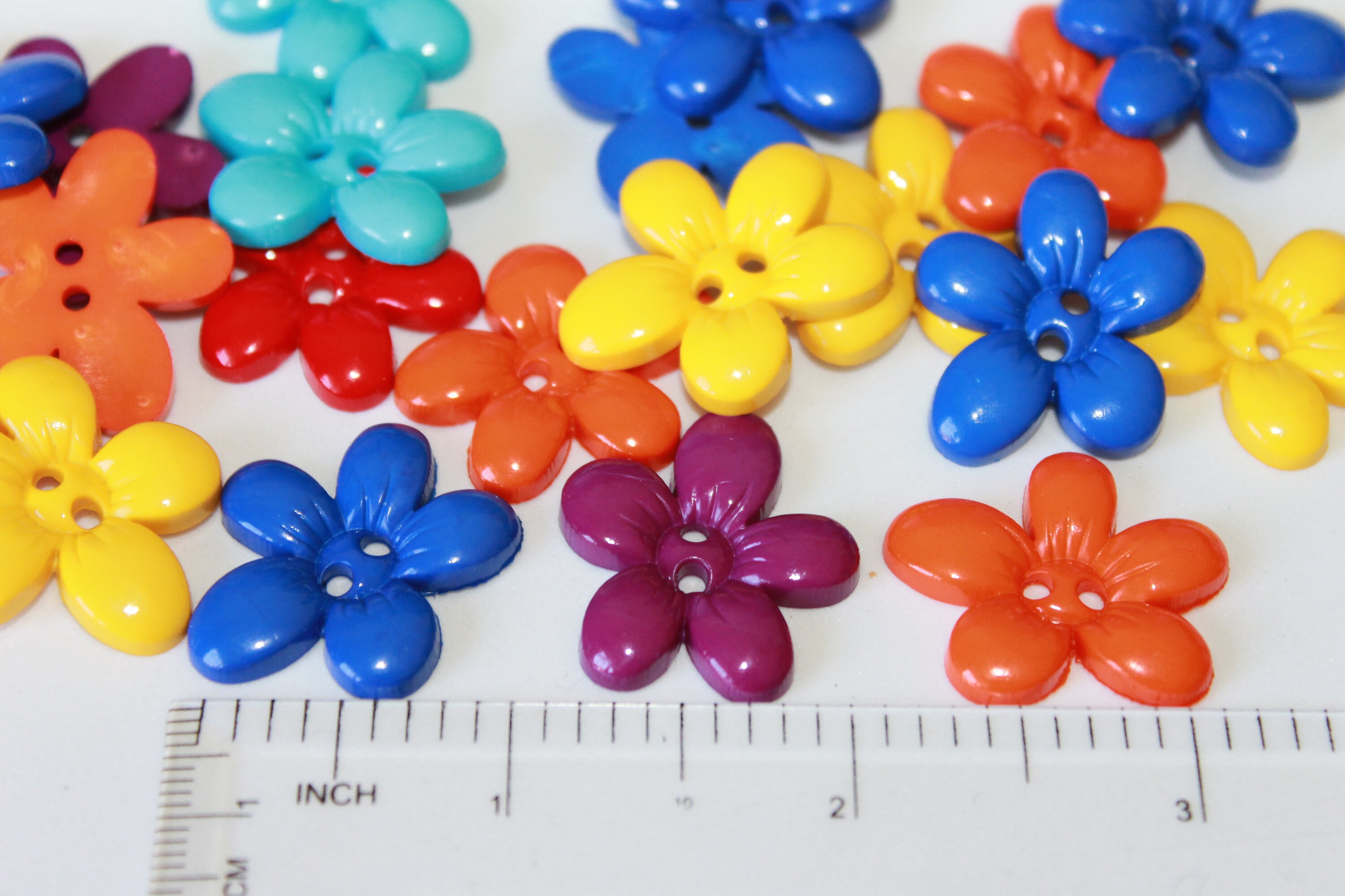 Bright color flower buttons 12 flower shape buttons novelty Etsy