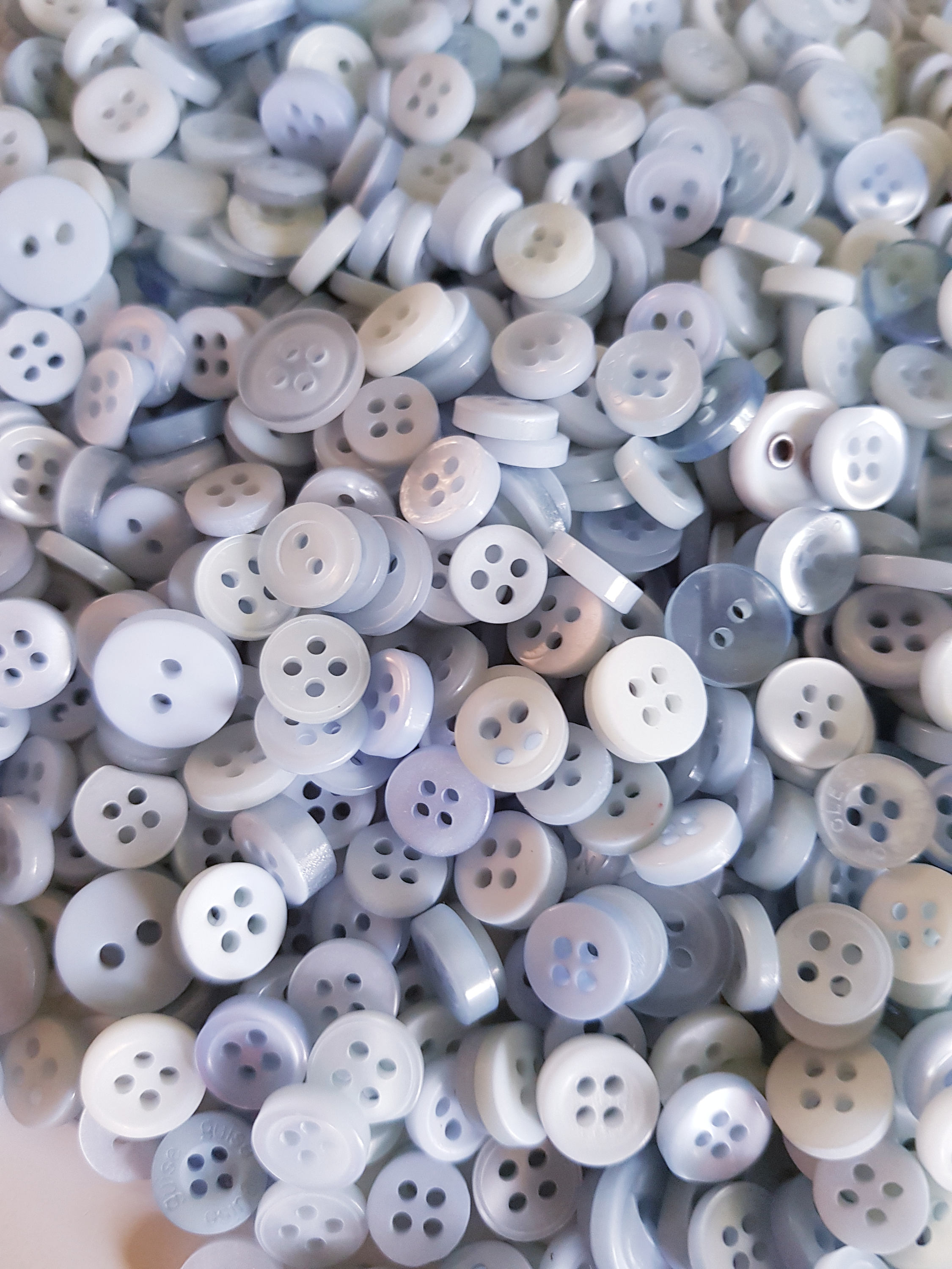 Small cute tiny baby blue buttons, blue craft buttons DIY supplies, lot