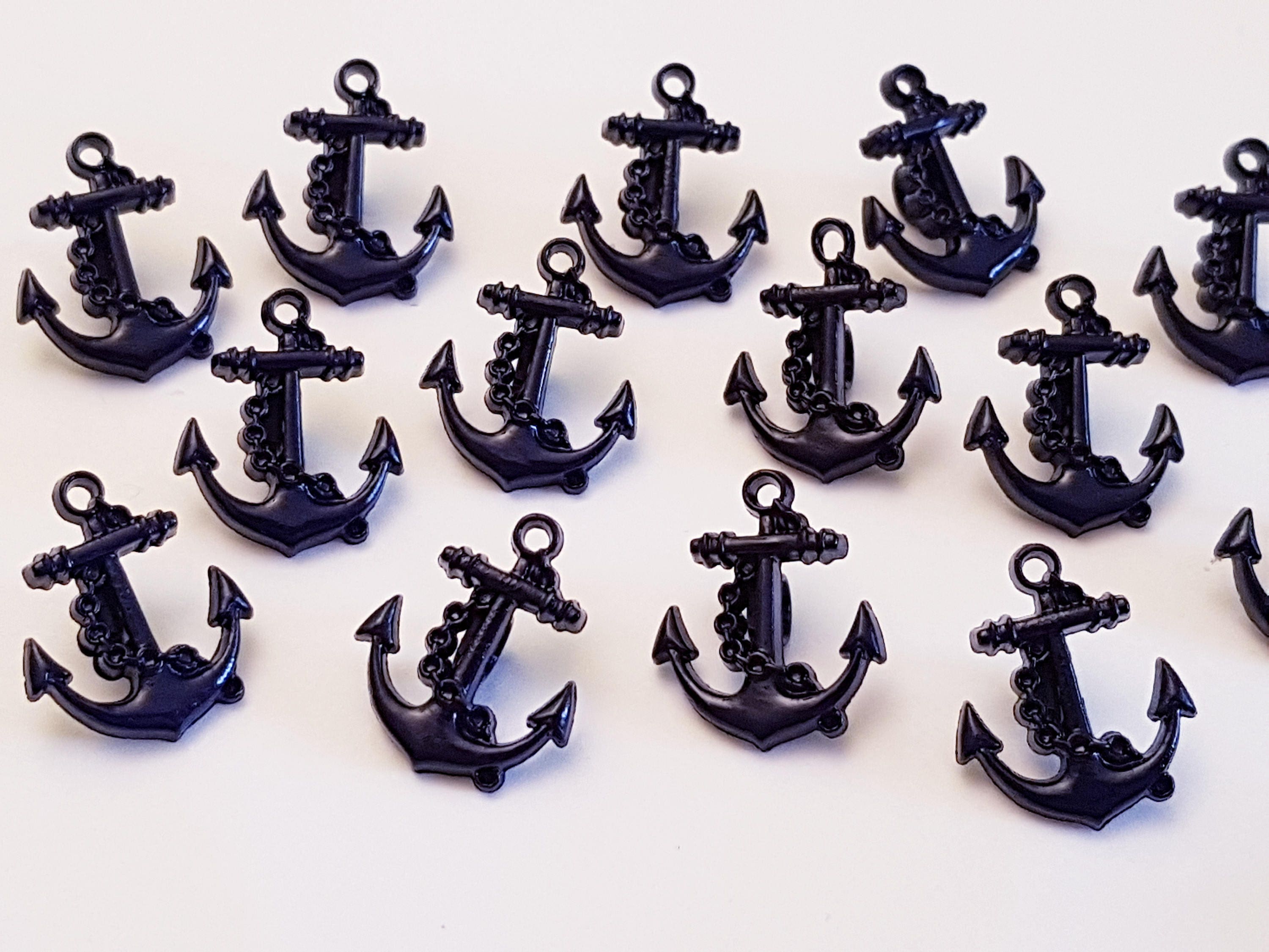 Anchor buttons 12 navy color cute anchor shape buttons baby Etsy