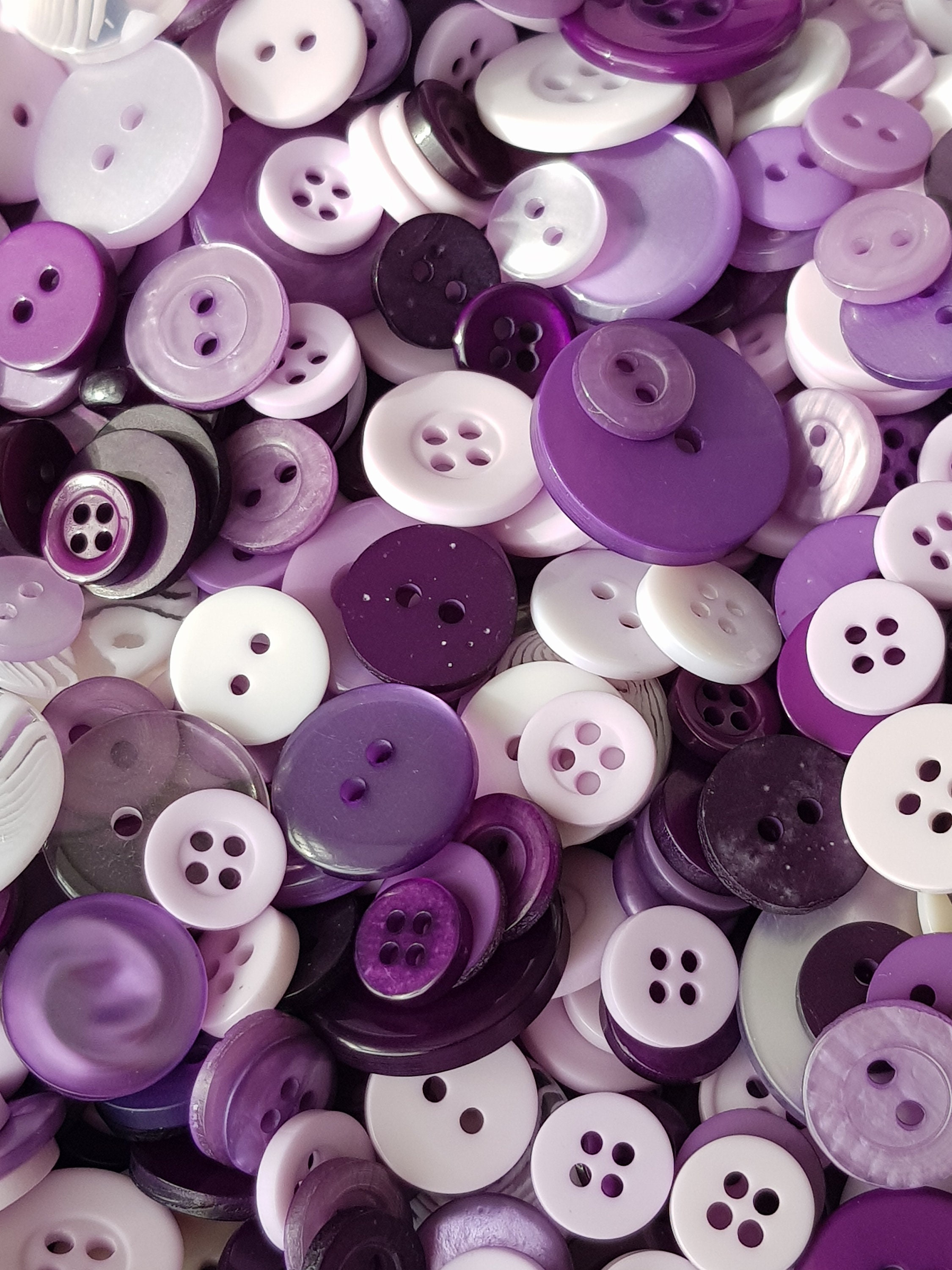 Purple lilac assorted buttons Random Button Mix beautiful Etsy