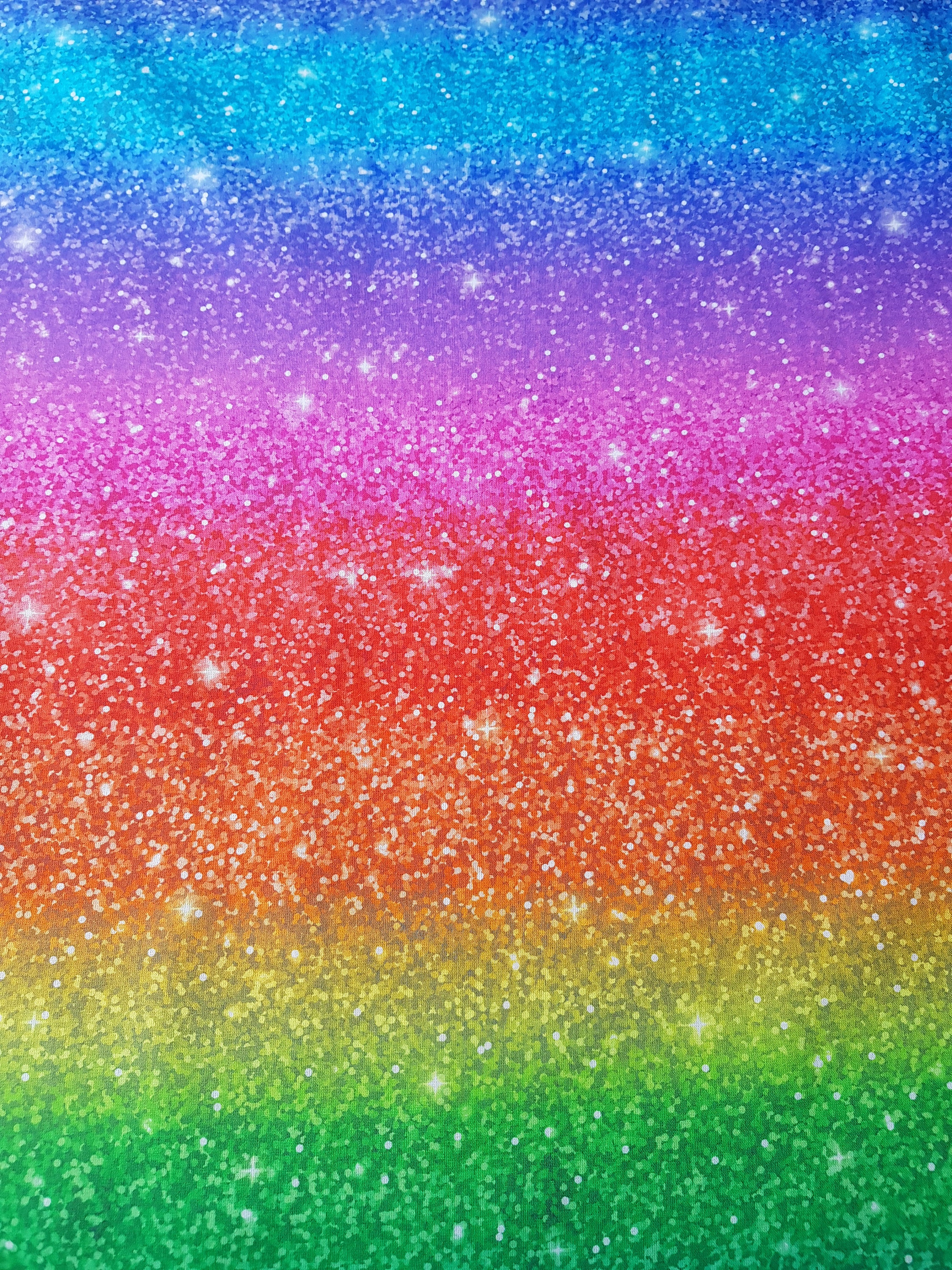 Rainbow Glitter Bright 100 % Digital Print Cotton Fabric for | Etsy