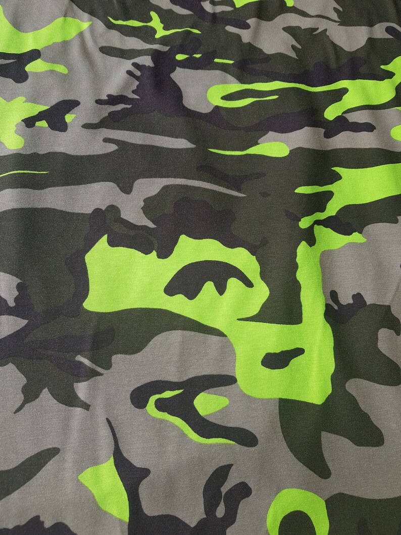 Neon Green Camouflage Cotton Jersey Fabric camo print | Etsy