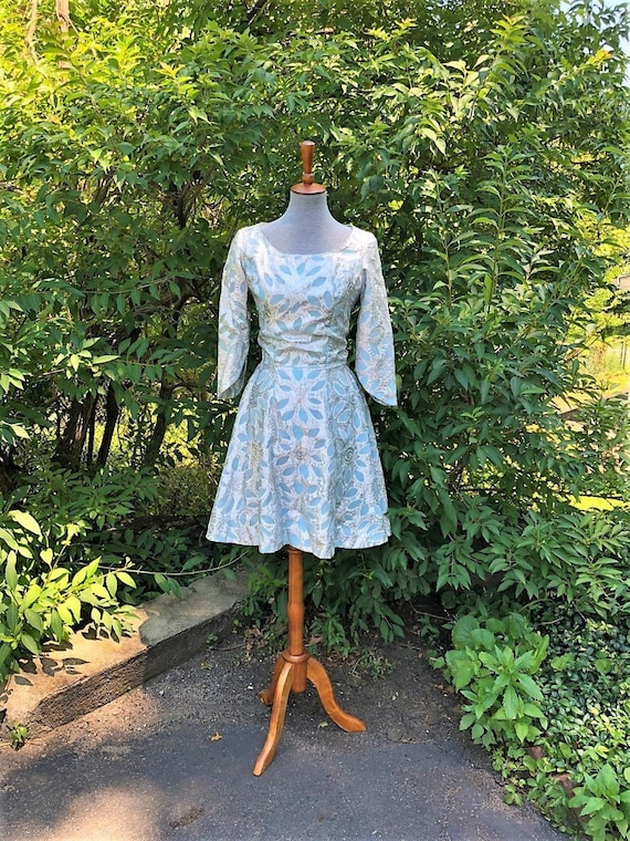 brocade cocktail dress Metallic Brocade Cocktail Dress – Vintage Couture main image 1