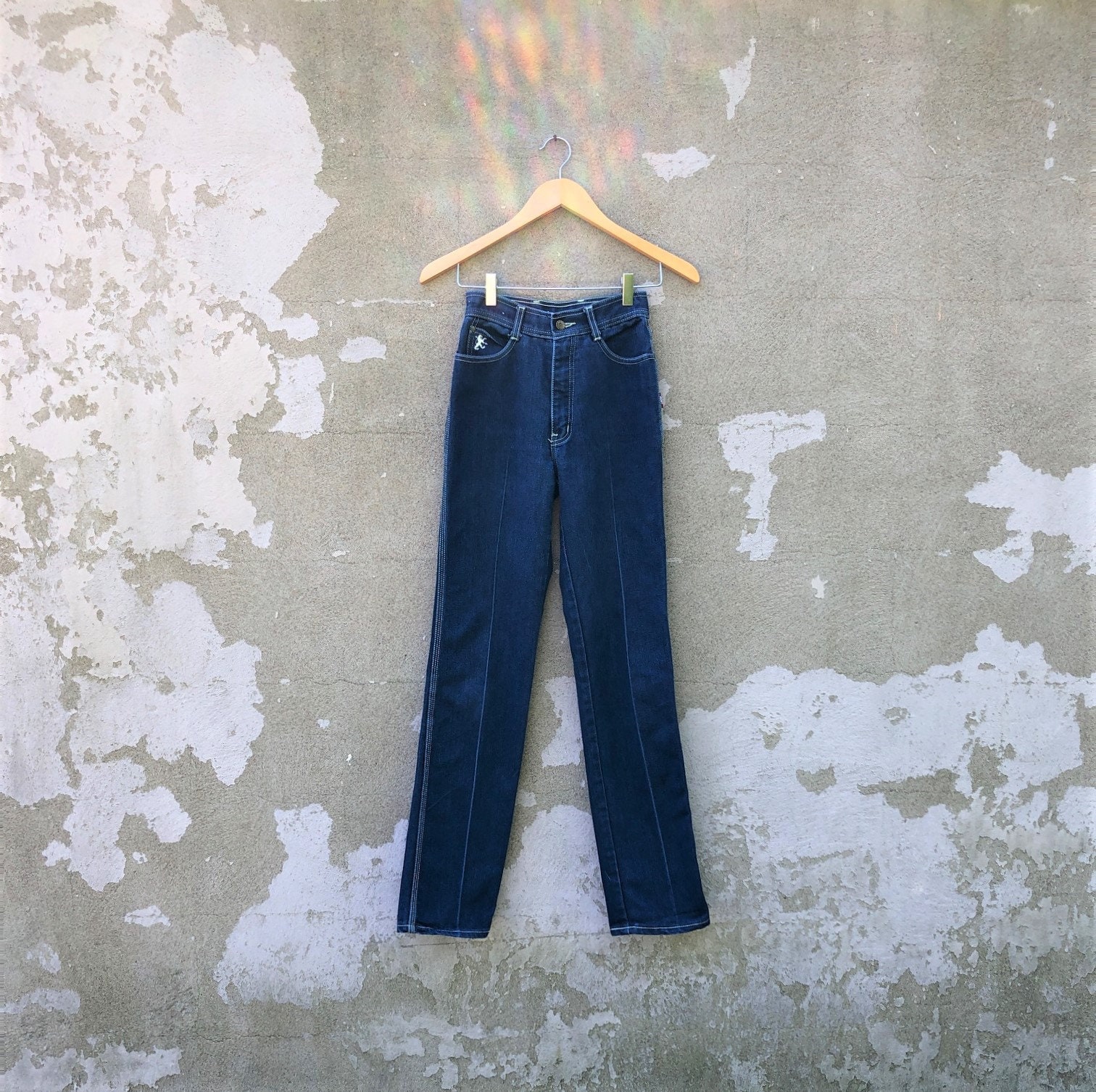 Braxton Jeans. Retro 1980's High Waist Contrast Stitch - Etsy