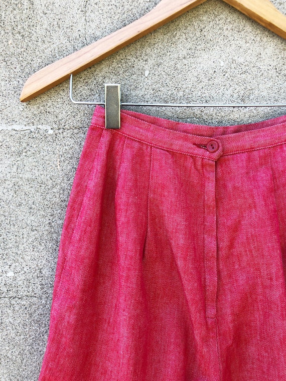 Ruby Red Shorts. 50's, High Waist, Stretch Cotton… - image 5