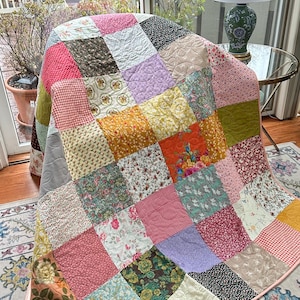 フローラルキルトカントリースタイルコットン寝具パッチワークオーダーメイドカスタム