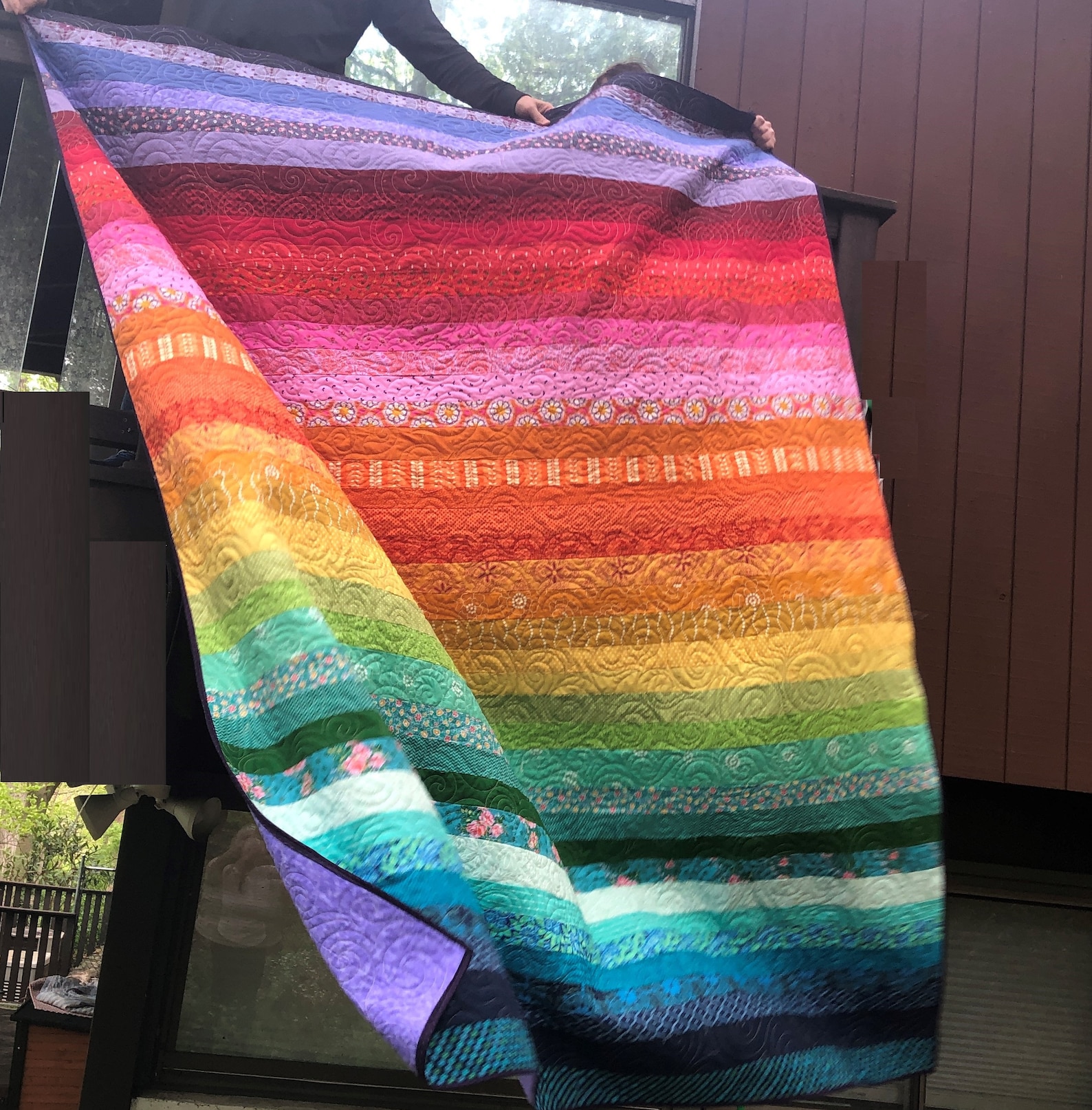 Rainbow Quilt is Back Quilt Patchwork Blanket 100 Cotton Etsy