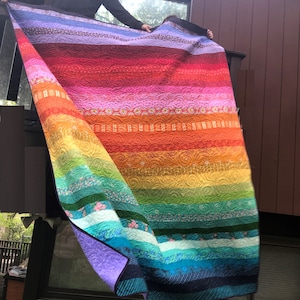 Rainbow  Quilt Patchwork Custom 100% Cotton Blanket