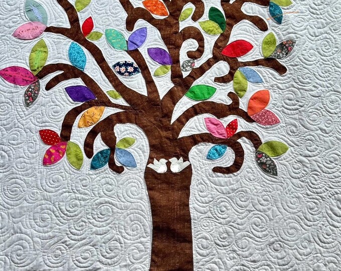 Quilt Patchwork Family Tree Tree of Life Wedding Anniversary Gift 100% ...