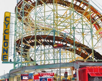 Limited Edition "Cyclone" Coney Island Digital Print on Enhanced Matte Paper