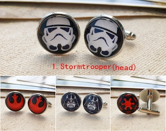 Star wars cuff links, sleeve button, cuff links for men, custom cufflinks