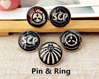 Button of SCP Foundation, pin & ring, 22mm(0.87in) diameter