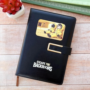Escape The Backrooms, Smilers, Poolrooms, A5 Lay-Flat Notebook: Magnetic clasp-Lined Pages-Daily Writing Journal