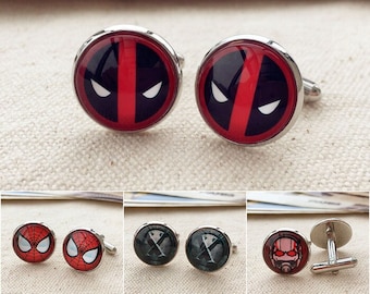 Superhero cuff links, Super hero cufflinks, sleeve button, cuff button, cuff links for men, custom cufflinks