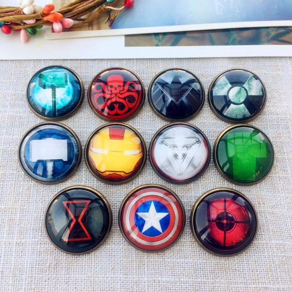 Lot Badge Button Ø25mm Comics Marvel Super Heros Hero Avengers 